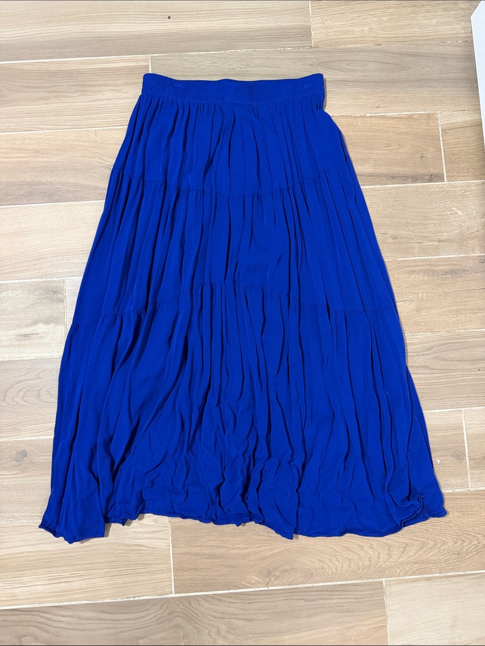 Women's Royal Blue Pleated Maxi Skirt